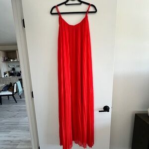 Malene Birger Flowy Pleated Red Long Dress